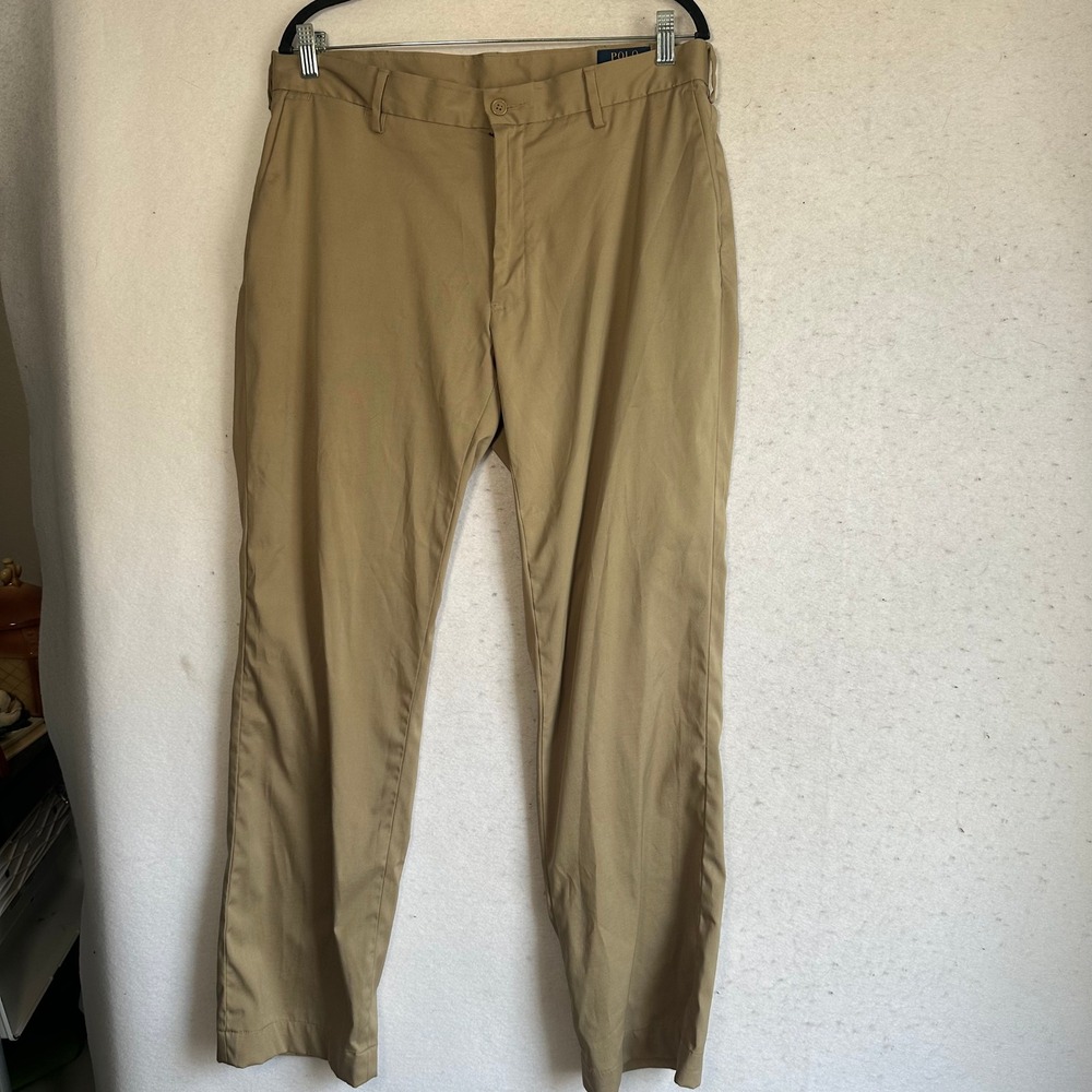 Polo Ralph Lauren Performance Khaki Chinos Stretch Classic Fit Mens 35x32 Tan